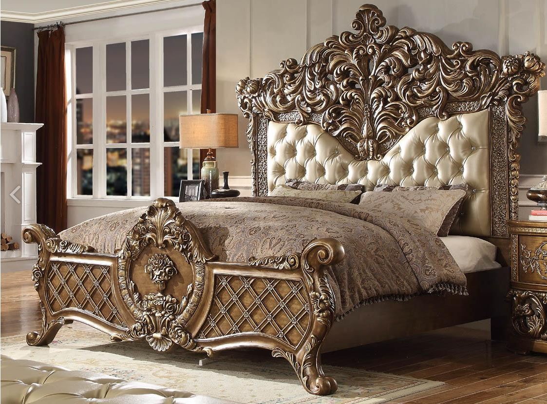 Wooden Carved Golden Bed