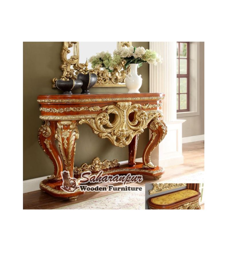 Cherry Finish Luxury Console Table