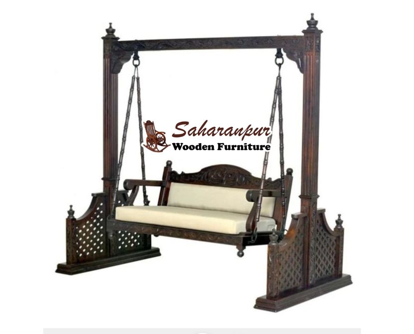 Hand Carved Teak Wood Design Swing