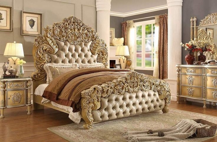 Luxurious Golden Queen Size Bed