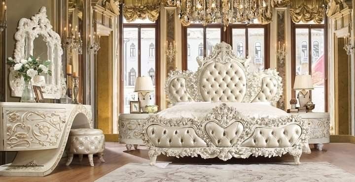 Antique Silver Queen Size Bed for Bedroom