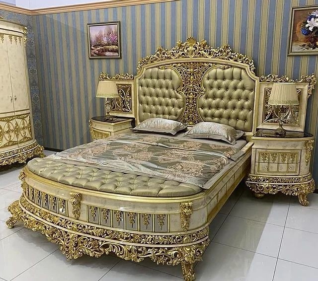 Antique Classical Golden Bed