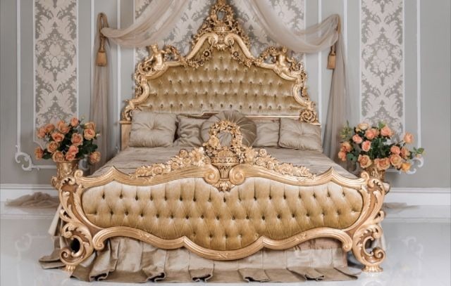 Classical Golden Double Bed